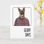 Birthday German Shepherd Dog Humor Kaart (Gele Bloem)