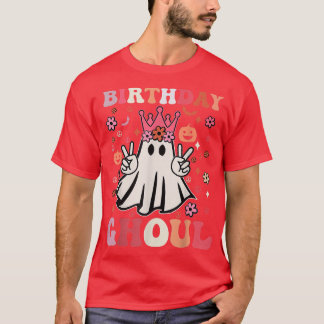 Birthday Ghoul Floral Ghost Kid Girl Groovy Hallow T-shirt