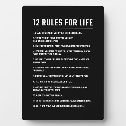 Birthday Gift 12 Rules for Life Fotoplaat (voorkant)