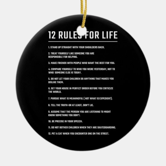 Birthday Gift 12 Rules for Life Keramisch Ornament (Voorkant)