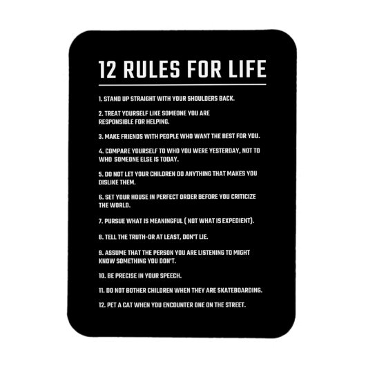 Birthday Gift 12 Rules for Life Magneet (Verticaal)