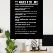 Birthday Gift 12 Rules for Life Poster (Thuiskantoor)