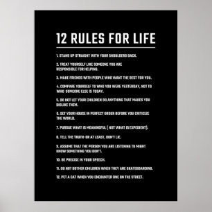 Birthday Gift 12 Rules for Life Poster