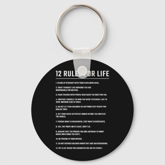 Birthday Gift 12 Rules for Life Sleutelhanger (Voorkant)