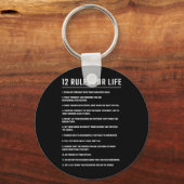 Birthday Gift 12 Rules for Life Sleutelhanger (Voorkant)