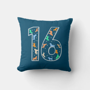 Birthday Gift 16e verjaardag met hond Kussen