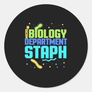Birthday Gift   Afdeling microbiologie Staph Ronde Sticker