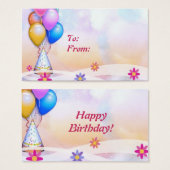 Birthday Gift Label Visitekaartjes (Voorkant /achterkant)