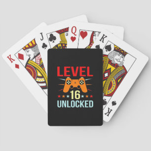 Birthday Gift Niveau 16 Onvergrendelde gamer Pokerkaarten