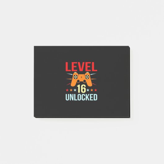 Birthday Gift | Niveau 16 Onvergrendelde gamer Post-it® Notes (Voorkant)