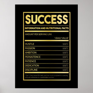 Birthday Gift Succes Nutritional Facts Poster