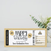 Birthday Gift Surprise Trip boarding Pass Voucher (Staand voorkant)