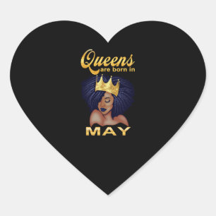 Birthday Gifts koninginnen worden in mei geboren Hart Sticker