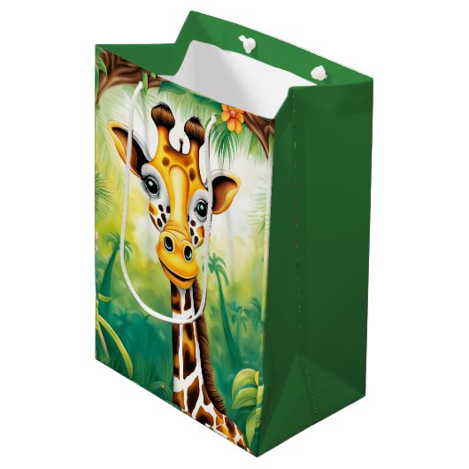 Birthday Giraffe Medium Cadeauzakje (Voorkant Gekanteld)