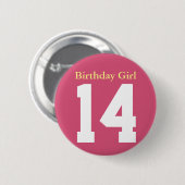 Birthday Girl 14 Ronde Button 5,7 Cm (Voorkant /achterkant)
