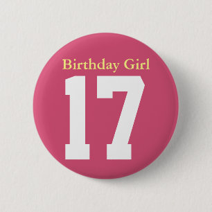 Birthday Girl 17 Ronde Button 5,7 Cm