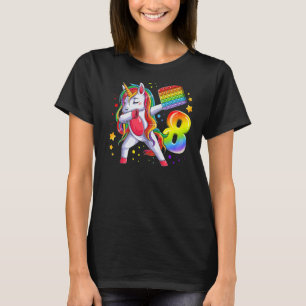 Birthday Girl 8 jaar oud, Unicorn, nummer 8 Premi T-shirt