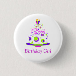 Birthday Girl Badge Ronde Button 3,2 Cm