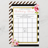 Birthday Girl Bingo Game (Voorkant / Achterkant)