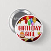 Birthday Girl ~Button Ronde Button 5,7 Cm (Voorkant /achterkant)