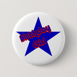 Birthday Girl Design Cute Button