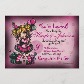Birthday Girl Fairy Princess Custom Invitations Kaart