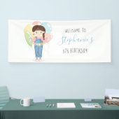 Birthday Girl in Overalls Brunette Spandoek (Beurs)