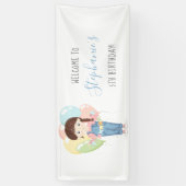 Birthday Girl in Overalls Brunette Spandoek (Verticaal)