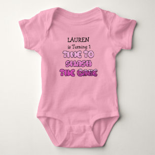 Birthday Girl, naam en leeftijd, Smash Cake Shirt