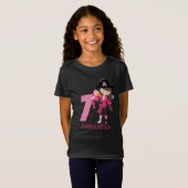 Birthday GIRL ParrotParty Pirate 7th Name T-Shirt (Voorkant volledig)