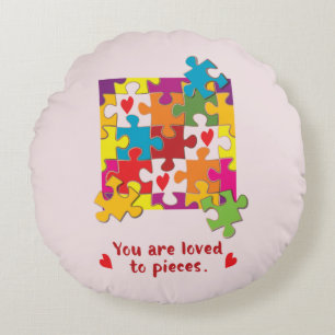 Birthday Girl Puzzle Love to Piecces Rond Kussen