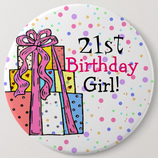 Birthday Girl Ronde Button 6,0 Cm (Voorkant)