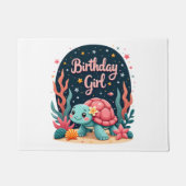 Birthday Girl Sea Turtle Theme Birthday Party Ocea Deurmat (Voorkant)