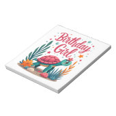 Birthday Girl Sea Turtle Theme Birthday Party Ocea Notitieblok (Gedraaid)