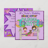 Birthday Girl Sleepover Pajama Party Kaart (Voorkant / Achterkant)