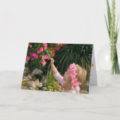 Birthday Girl-tekenbloem Kaart (Voorkant)