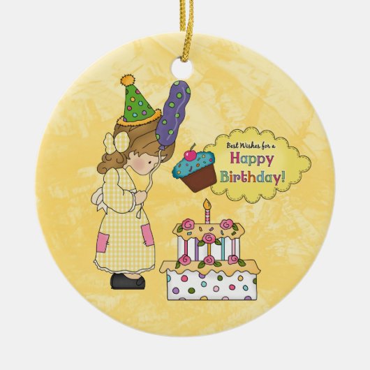 Birthday Girl-versiering Keramisch Ornament (Voorkant)