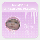 Birthday Girl Winter Onederland Dank u sticker (Voorkant)