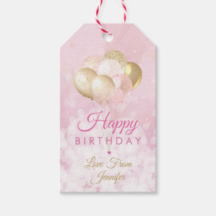 Birthday Glitter Balloon Cadeaulabel