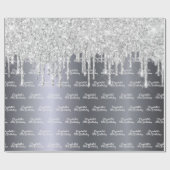 Birthday glitter sparkle foil monogram cadeaupapier (Vlak)