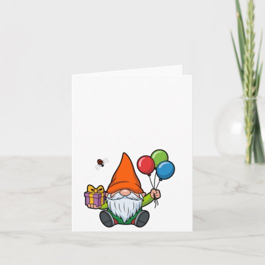 Birthday Gnome Card Bedankkaart (Voorkant)