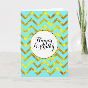 Birthday gold chevron patroon   Blanco Kaart