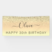 Birthday Gold Glitter Girly Modern Spandoek (Horizontaal)