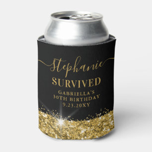 Birthday Gold Glitter Personalized Funny Favor Blikjeskoeler