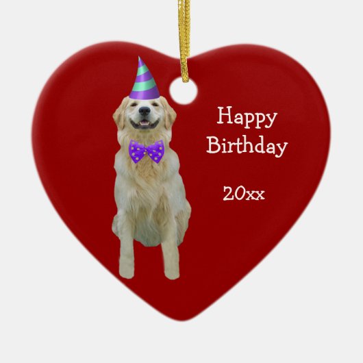 Birthday Golden Retriever Keepomwille Ornament (Voorkant)