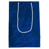 Birthday Golden Retriever op blauw leder Medium Cadeauzakje (Achterkant)