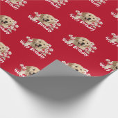 Birthday Golden Retriever op Red Cadeaupapier (Hoek)