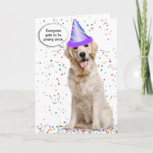 Birthday Golden Retriever op sterrenkaart Kaart