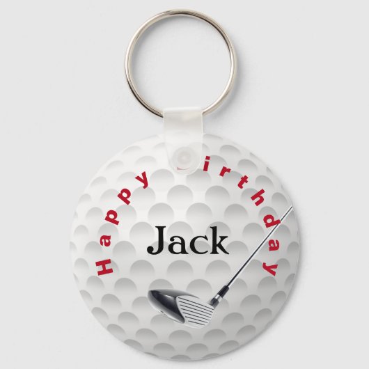 Birthday Golf Ball Sleutelhanger (Voorkant)