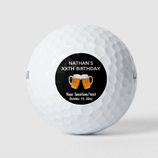 Birthday Golfer Age Beer Cheers Golfballen (Voorkant)